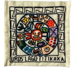 Embroidered Peruvian pillow sham